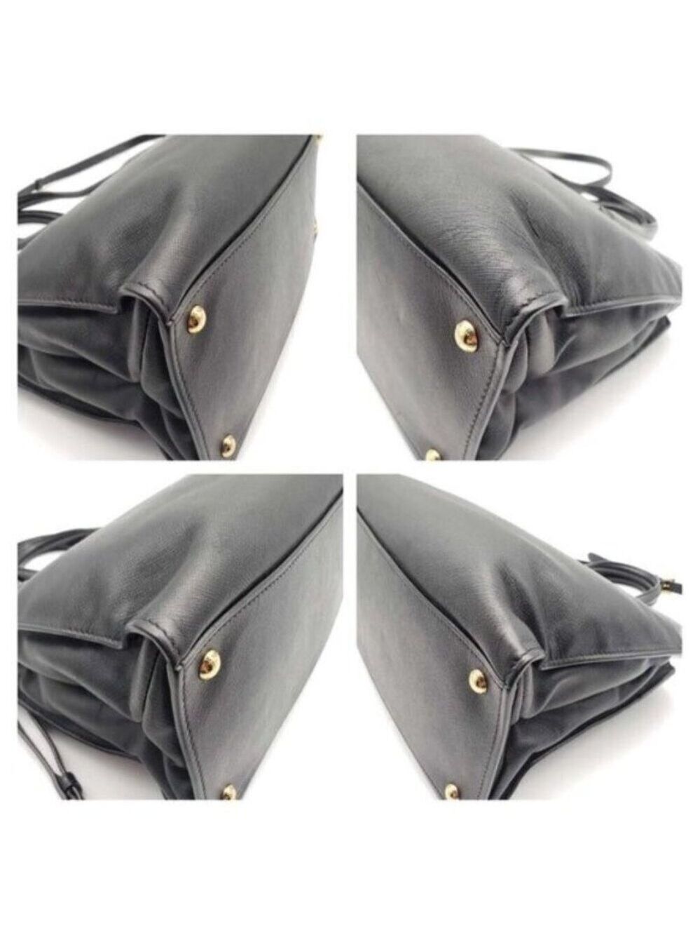 Prada Saffiano Triple Pocket Nero Black Shoulder Bag - Picture 9 of 16